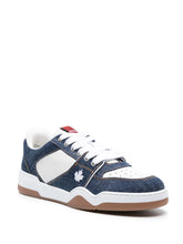 Spiker denim-panelled sneakers